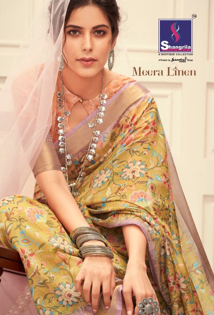 Shangrila Present Meera linen sarees 