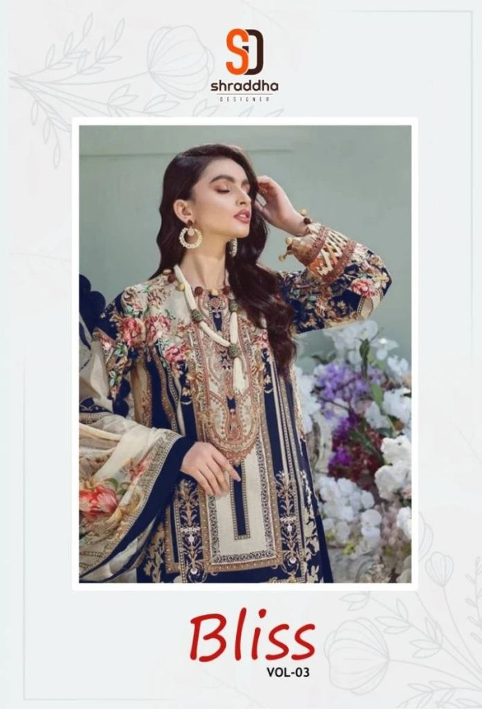 Sharaddha Bliss Vol 3 Chiffon Dupatta Pakistani Salwar Suits