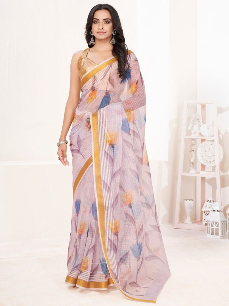 Shee  Star sarees vol 1 Floral Digital Printed Cotton Silk Linen Saree