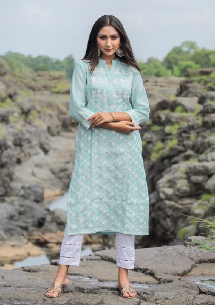  Shichi  Qurbat  Casual Wear  Schiffli  Designs Kurti  with Bottom  catalog 