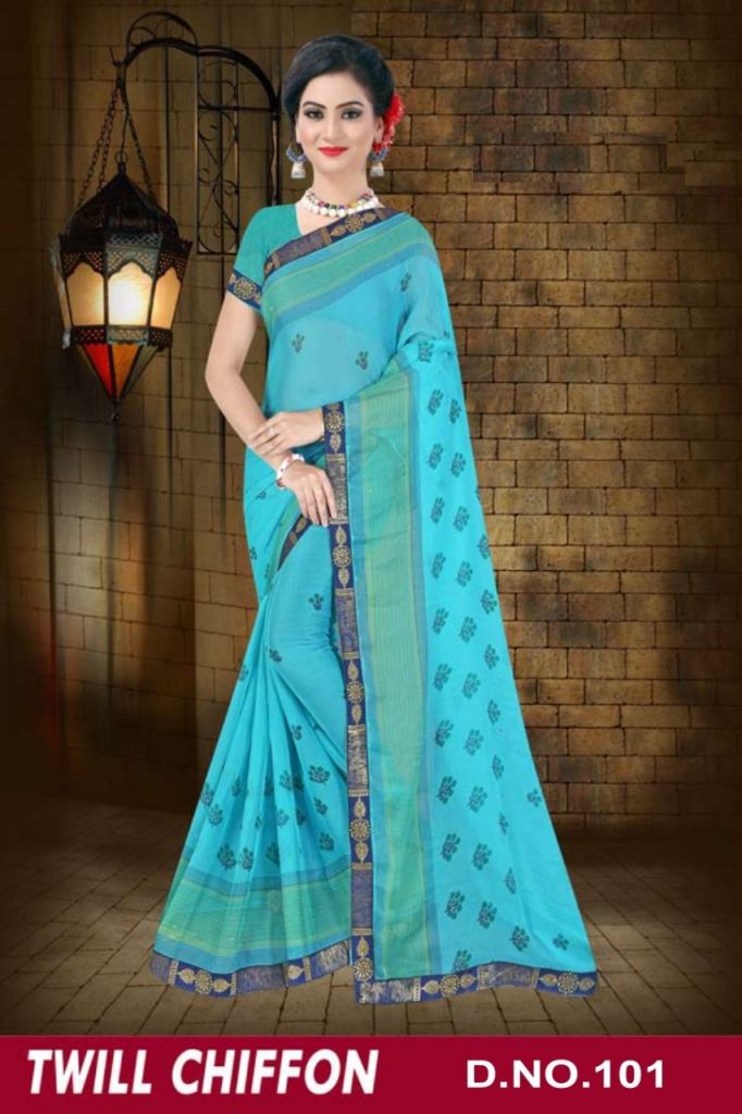 Shobha presents Twill chiffon Printed Saree Collection