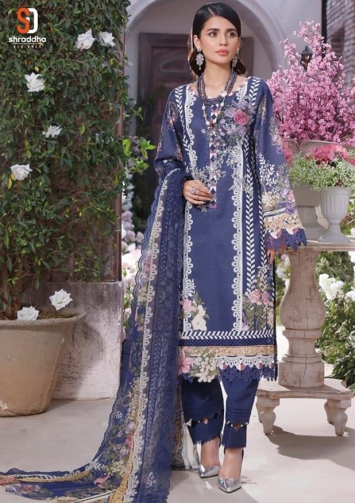 Shraddha Firdous  vol 4 Lawn Cotton print with fancy  embroidery work Pakistani Salwar Suits