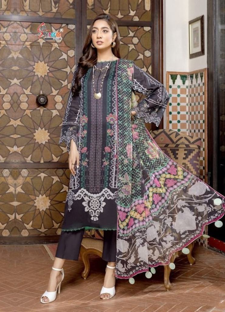 Shree Ayesha Zara Black&White cotton printed Pakistani Salwar Suits Collection