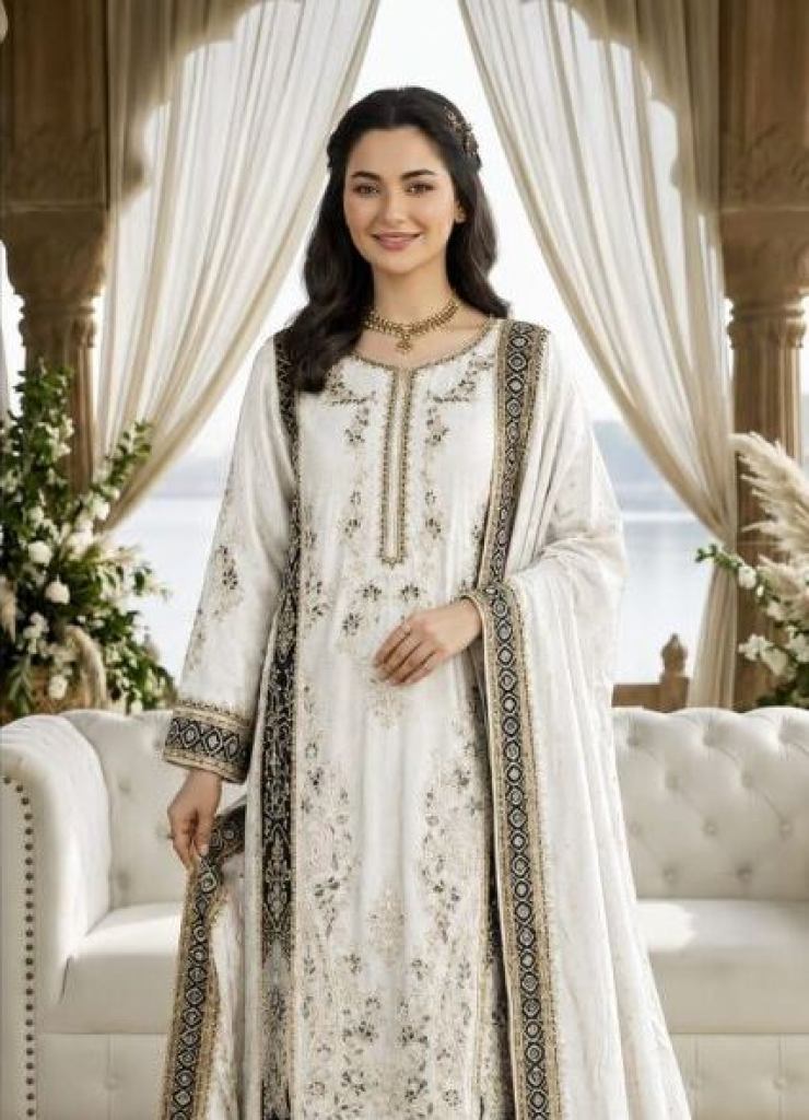 Shree Kt 351 Black And White Digital Printed Salwar Kameez