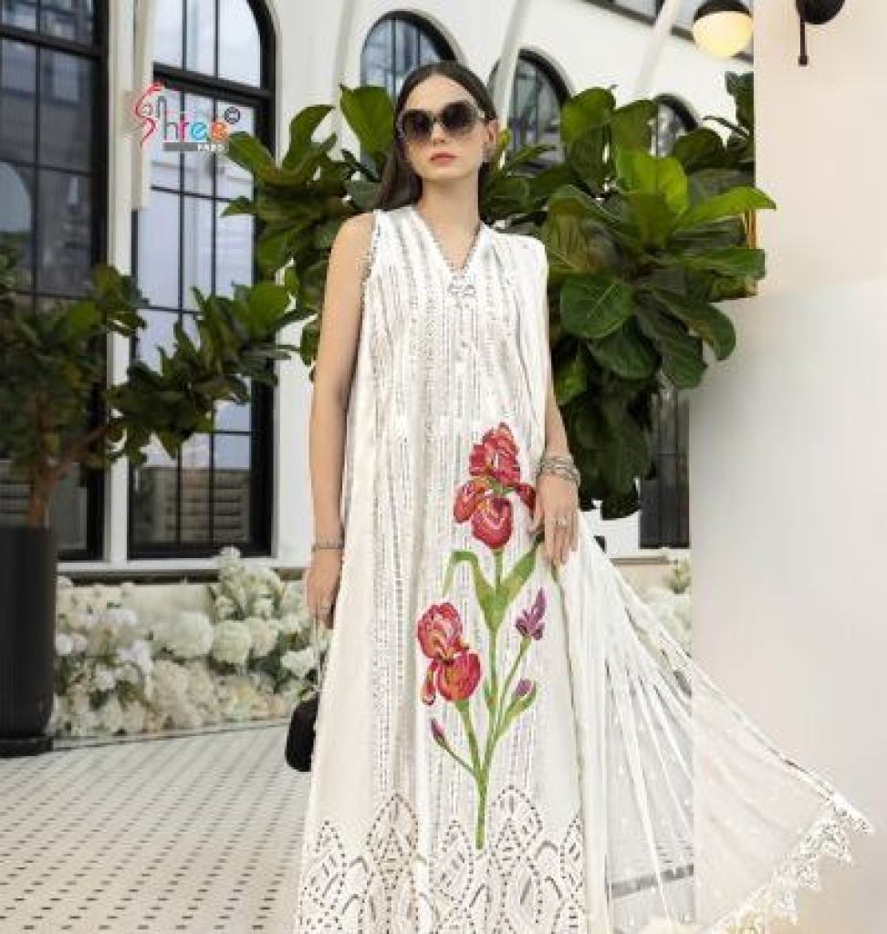Shree Mariya B Ultra Luxury Lawn Collection Vol 1 Cotton Dupatta Embroidered Salwar Kameez