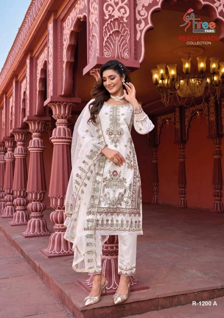 Shree R 1200 Organza khatli Work Stitched Salwar Suit 