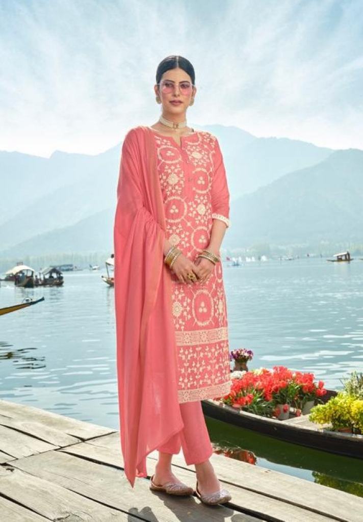 Shubh Nx Lucknowi Designer Ethnic Wear Chanderi Readymade Salwar suits catalog 