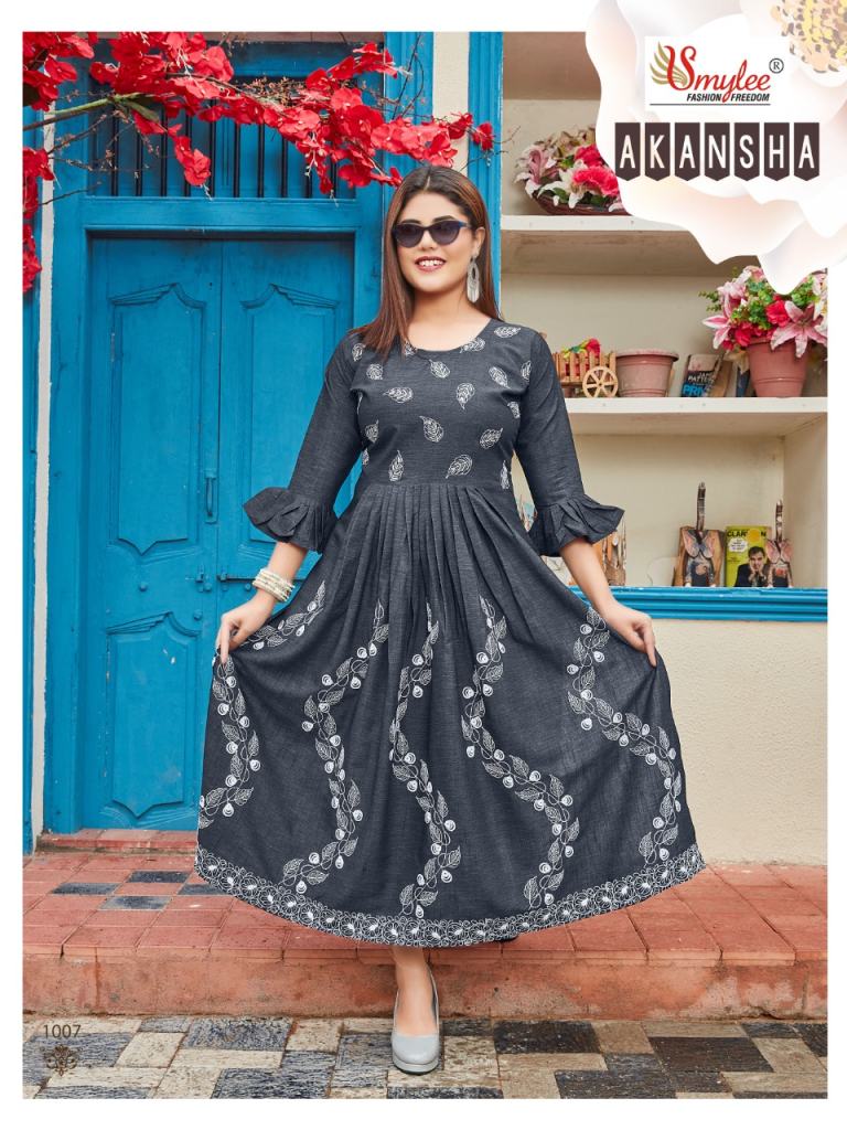 Smylee Akansha Catalog Party Wear Long Anarkali Kurtis