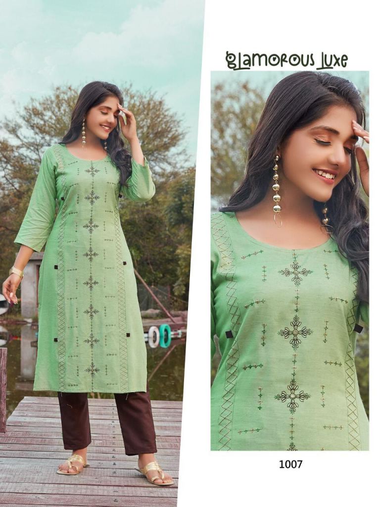 Smylee Dilruba Rayon Designer Kurti With Pant Catalog 