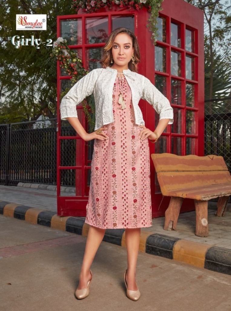 Smylee Girly vol 2 catalog Designer Rayon Kurti With Jacket