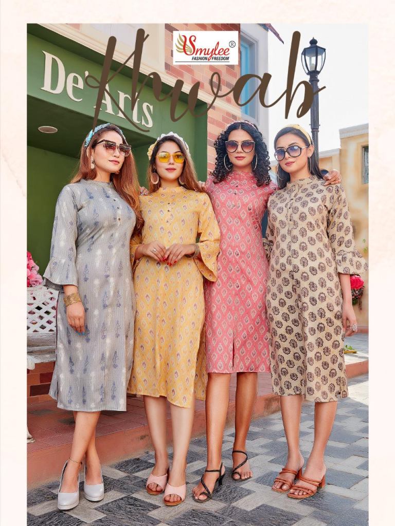 Smylee Khwab Heavy Rayon Print Daily Wear Kurti catalog  