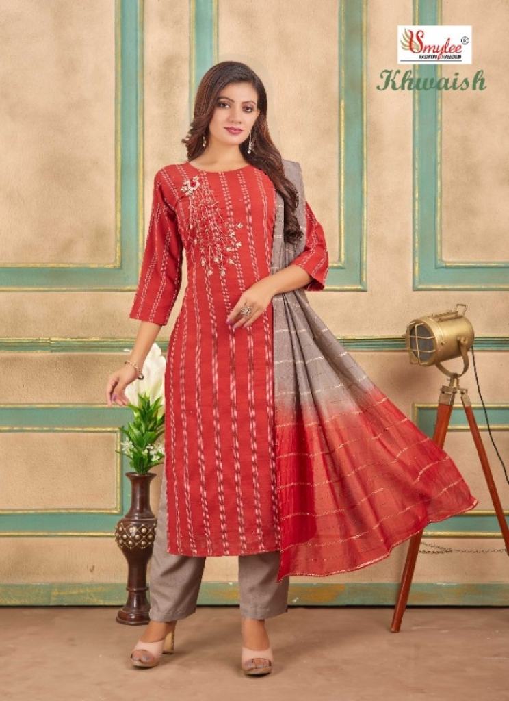 Smylee Khwaish Rayon Hand work Designer Readymade Top Bottom With Dupatta  