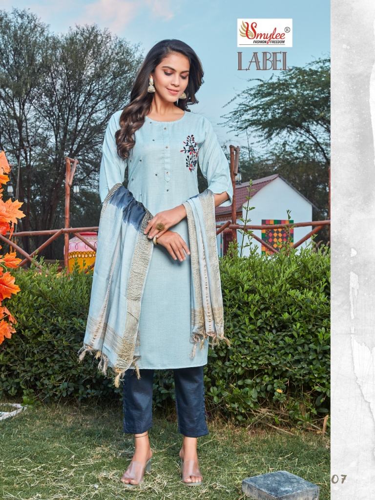 Smylee Label Catalog Ethnic Wear Cotton Readymade Top Bottom With Dupatta 