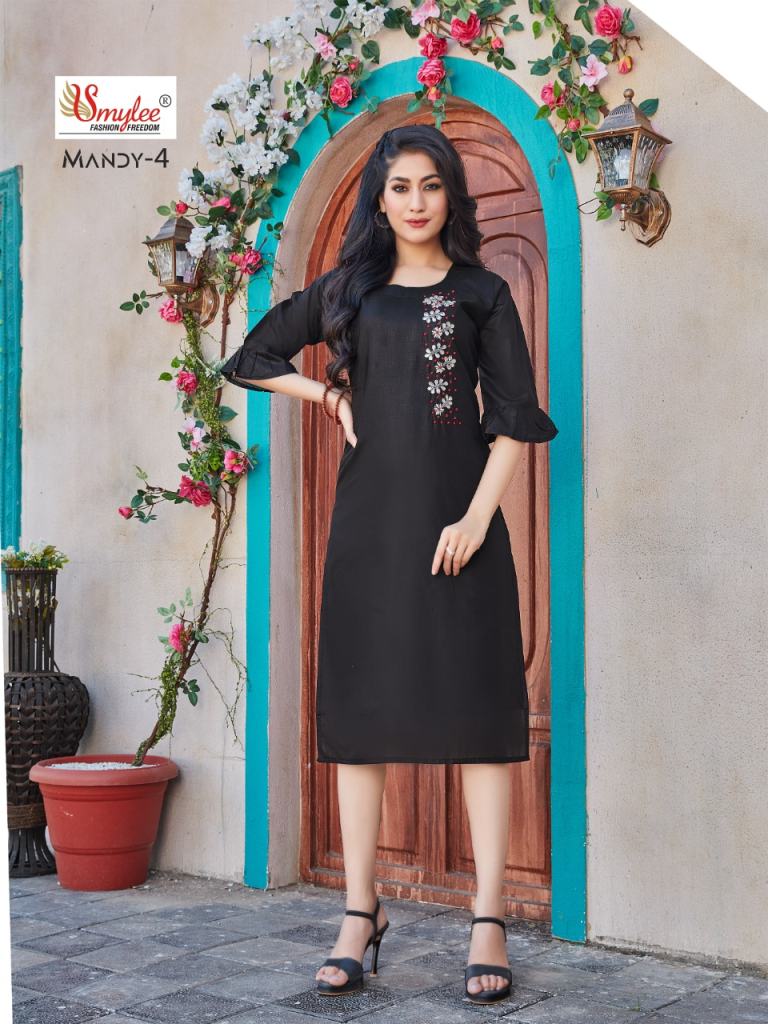 Smylee Mandy Vol 4 Catalog Casual Wear Silk Handwork Kurtis