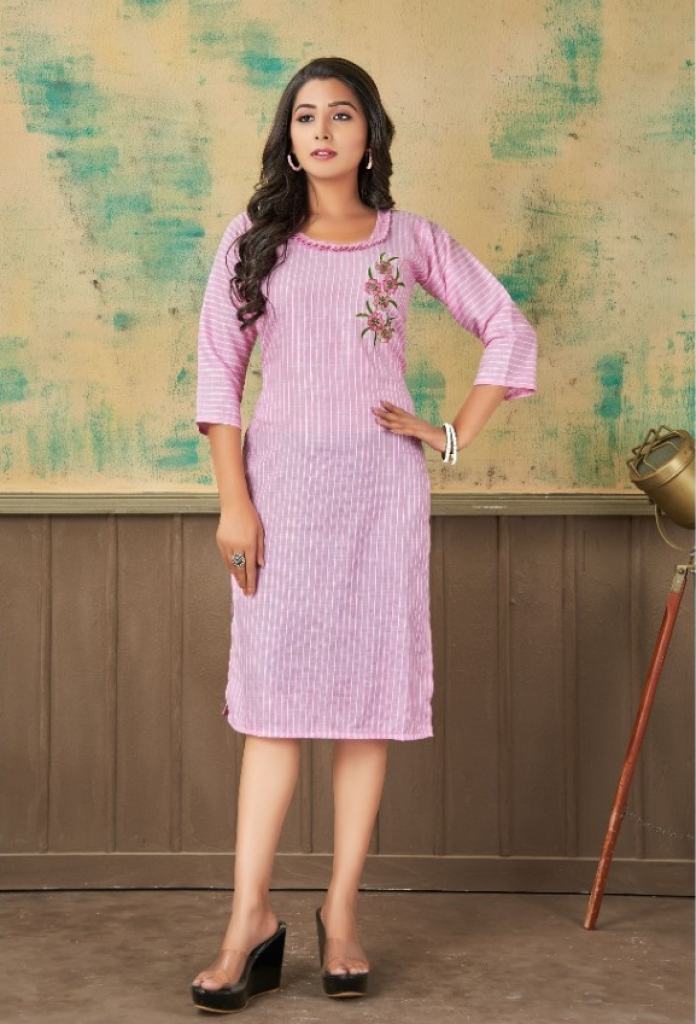 Smylee Nisha Rayon Embroidery Casual Wear Kurti Collection