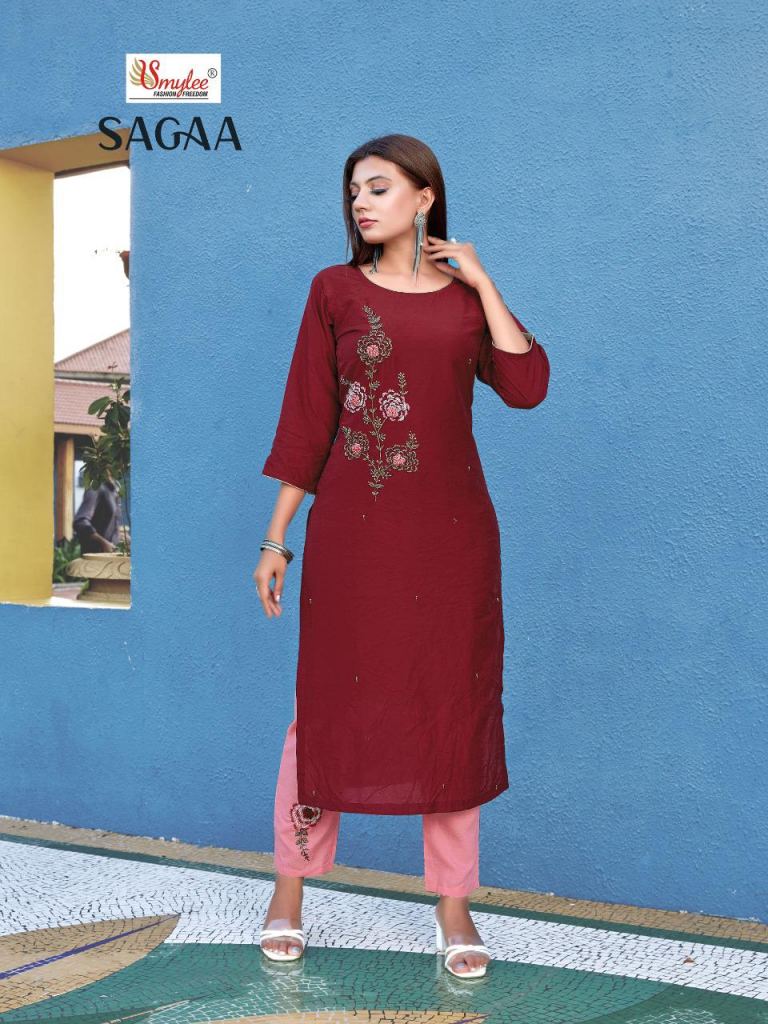 Smylee Sagaa Designer Kurti With Bottom Catalog 