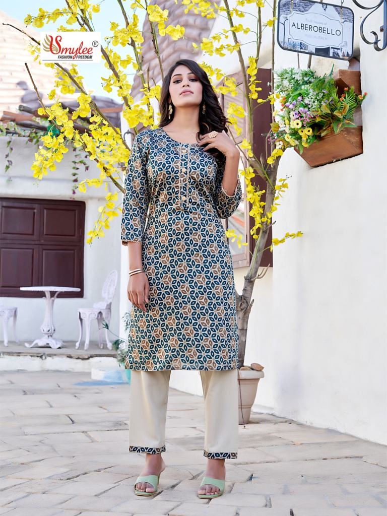 Smylee Silk Exclusive Casual Wear Kurtis With Bottom Collection