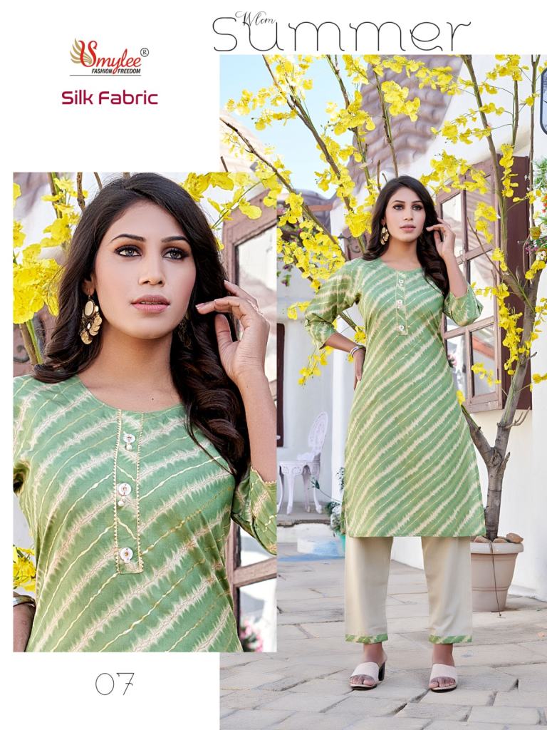 Smylee Silk Exclusive Modal Silk Kurti With Bottom For Casual Wear  Collection