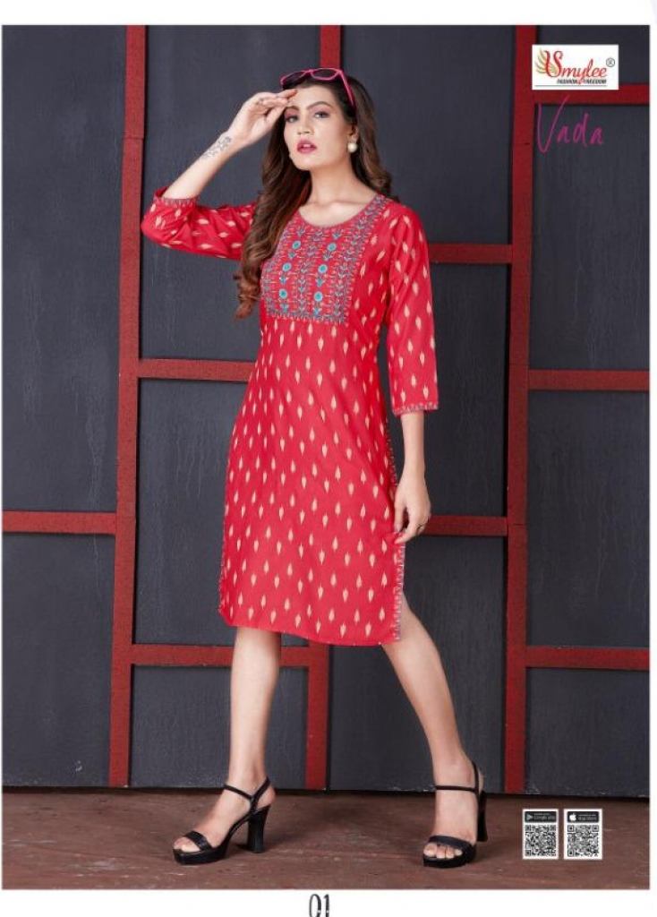  Smylee Vada Heavy Rayon Designer Kurti Buy  Rayon Fancy Kurti Manufacturer