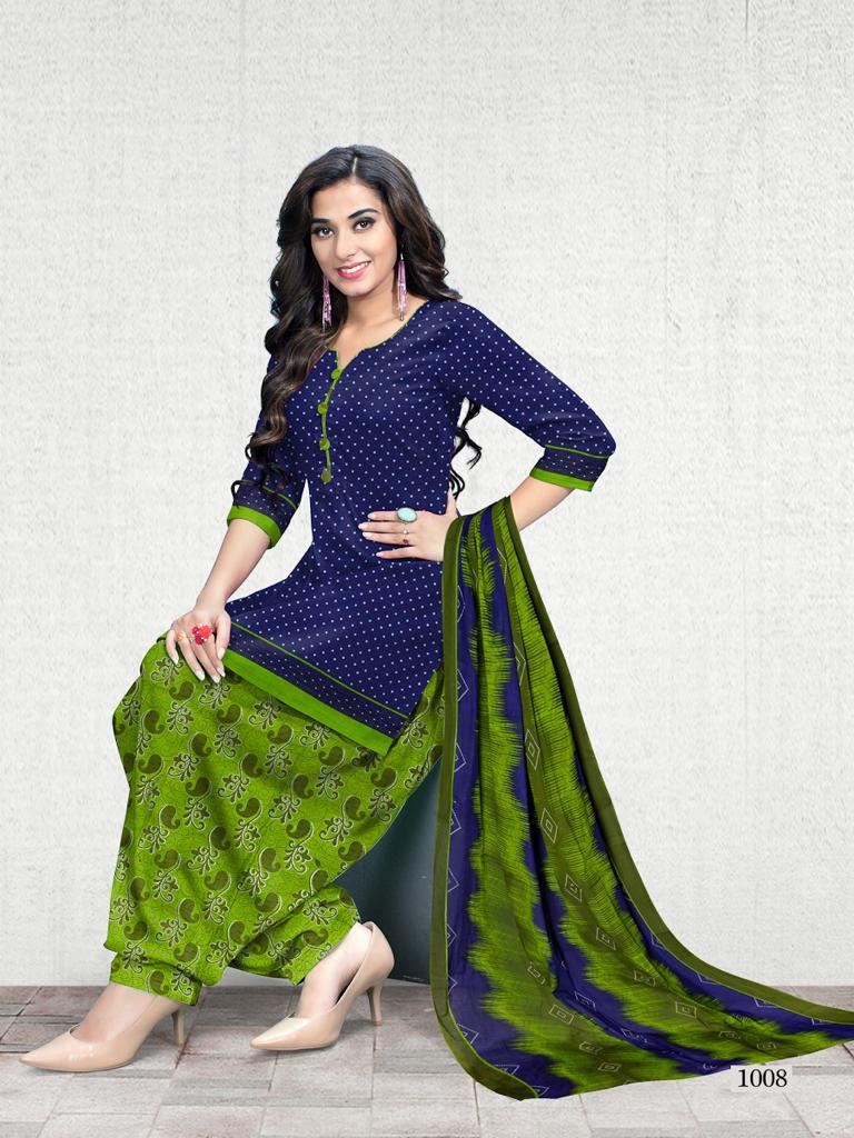 Buy SHREE JEENMATA COLLECTION GANPATI Women's Stitched Patiyala Suit (Green  , Large) at Amazon.in