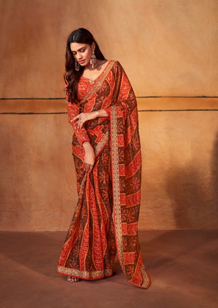 Stavan Gerua Saree 
