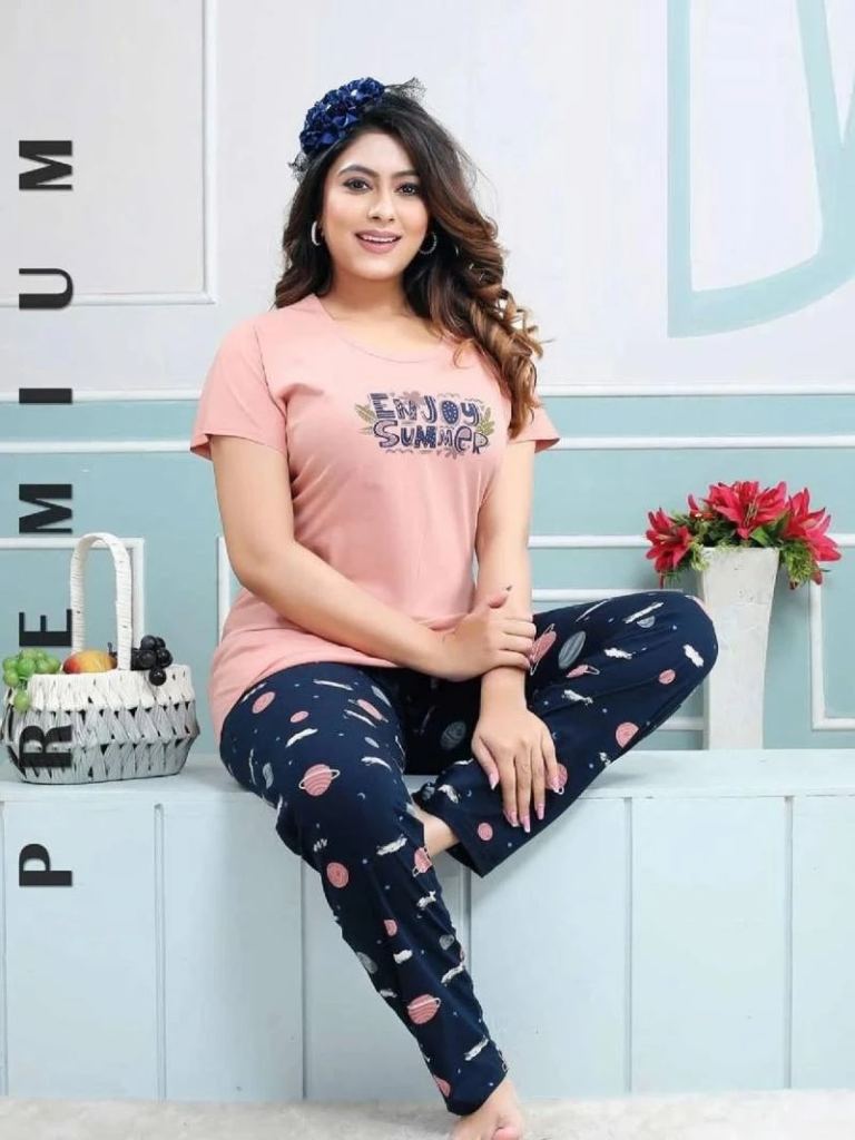 Summer Special Vol D506 Printed Cotton Night Suits