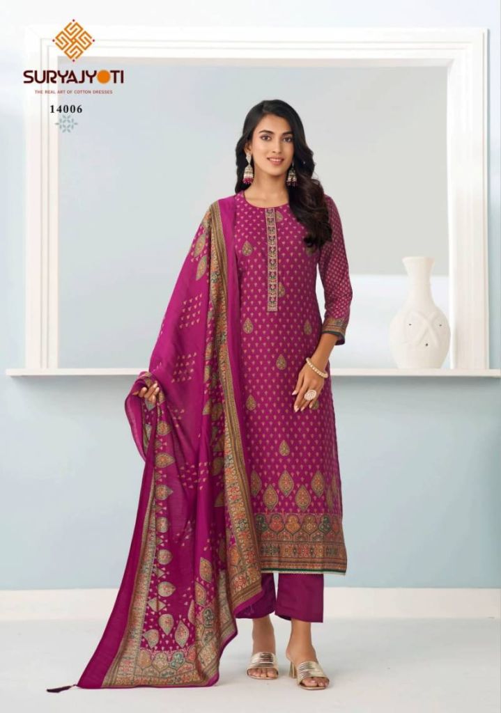 SuryaJyoti Pushpa Vol 14 Printed Dress Material
