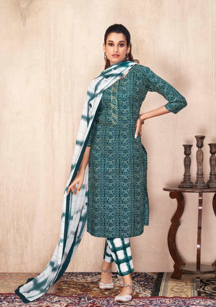 Suryajyoti Bandhani Lehariya Vol 4 Casual Wear Bandhani Printed Readymade Suits