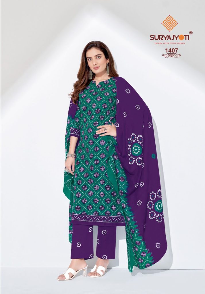 Suryajyoti Bandhani Special Vol 14 Casual Wear Cotton Printed Dress Material