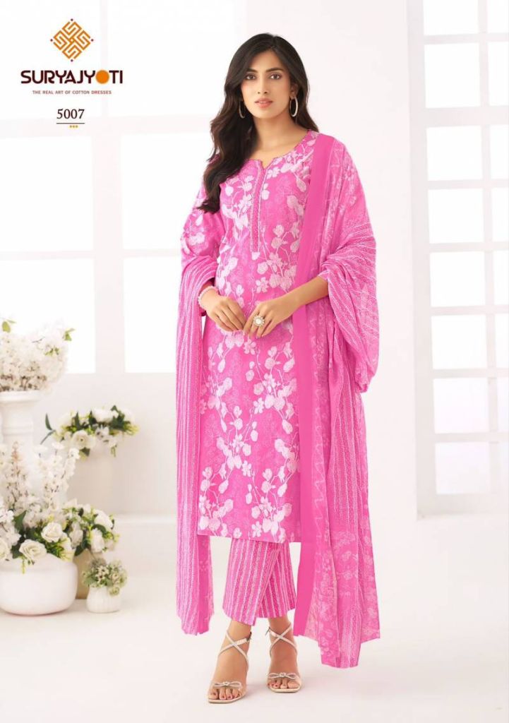 Suryajyoti Ice Look Vol 5 Printed Dress Material 