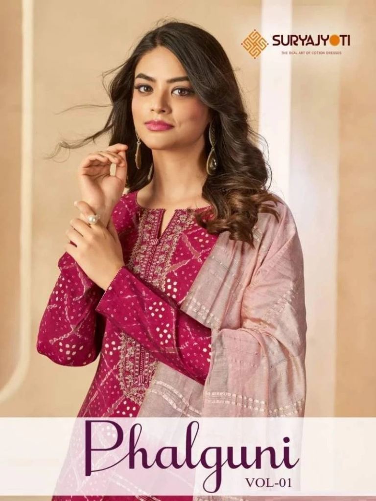 Suryajyoti Phalguni Vol 1 Chanderi Cotton Printed Salwar Suit 