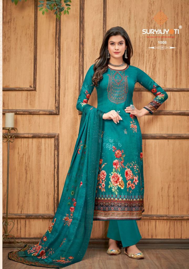 Suryajyoti Pihu Vol 1 Designer Wear Jam Satin Dress Materials