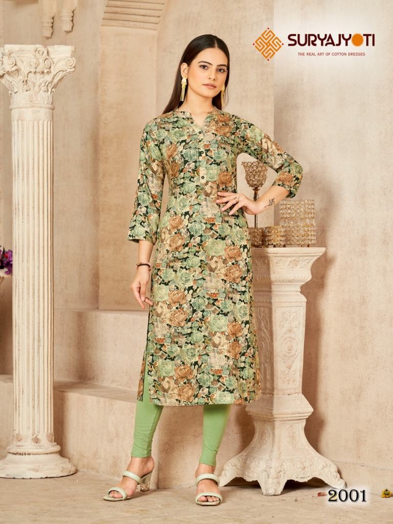 Suryajyoti Prisha Vol 2 Regular Wear Rayon Printed Kurti Collection