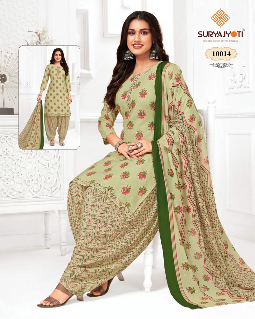 Suryajyoti Trendy Patiyala Vol 10 Regular Wear Cotton Printed Dress Material