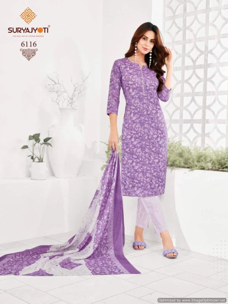 Suryajyoti Trendy Vol 61 Cotton Printed Casual  Wear Salwar Suit 