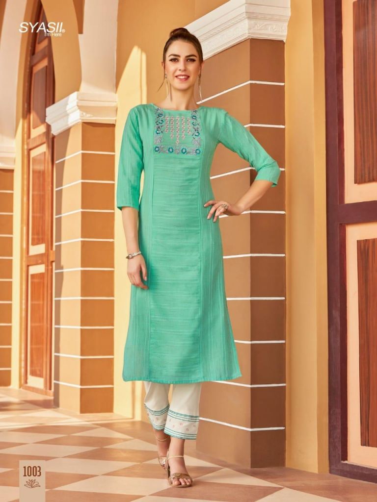 Syasii Matic Fancy Cotton Embroidery Kurti catalog 