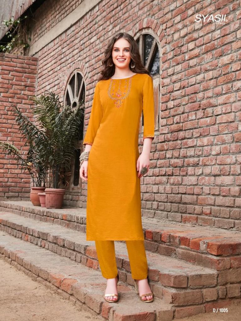 Syasii Rayasa Fancy Chinon Embroidery Kurti With Bottom catalog 