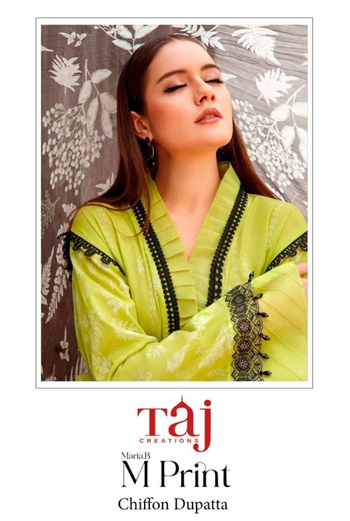 Taj Maria B M Print 411 Chiffon Dupatta Salwar Suits