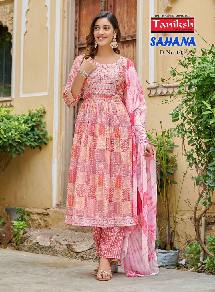 Taniksh Sahana Vol 1 Rayon Designer Wear Kurti Pant With Dupatta Collection