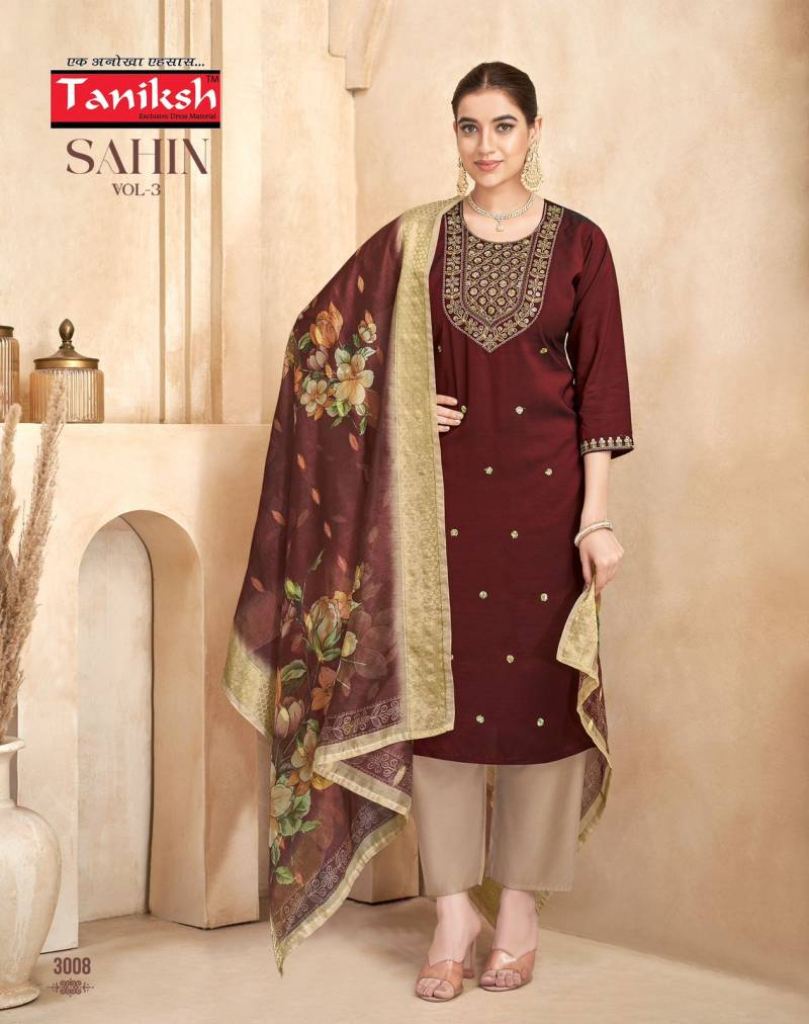 Taniksh Sahin Vol 3 Kurti Bottom With Dupatta