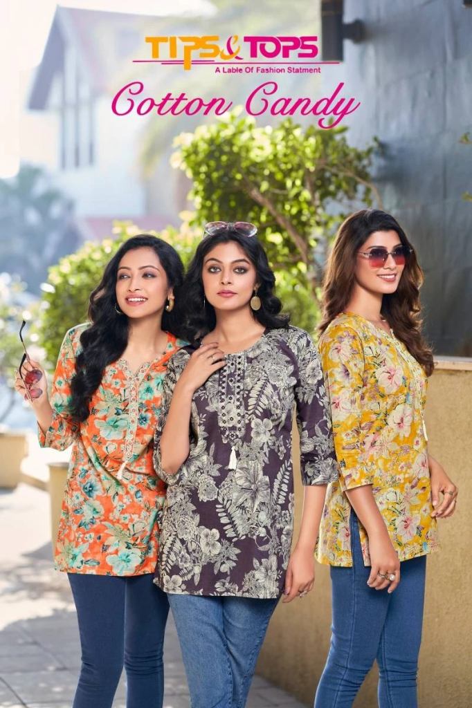 Tips And Tops Cotton Printed Casual Wear Short Top Collection 