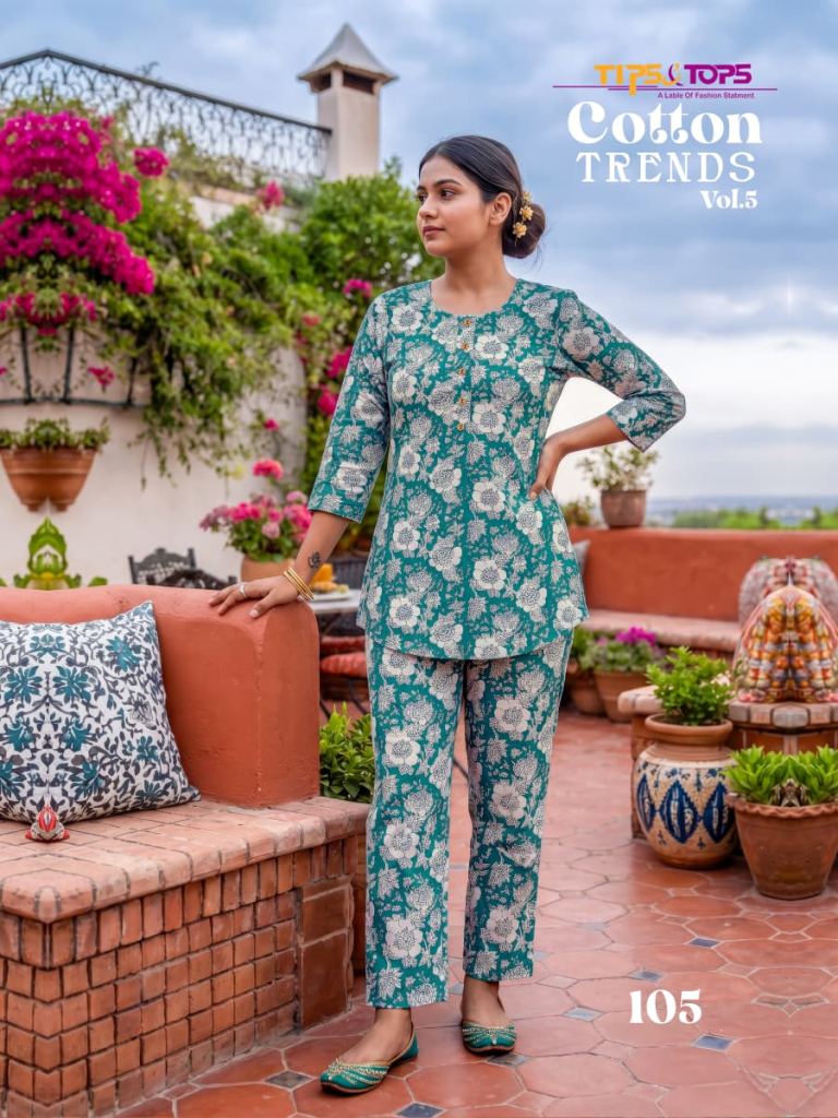 Tips And Tops Cotton Trends Vol 5 Printed Co Ords Set