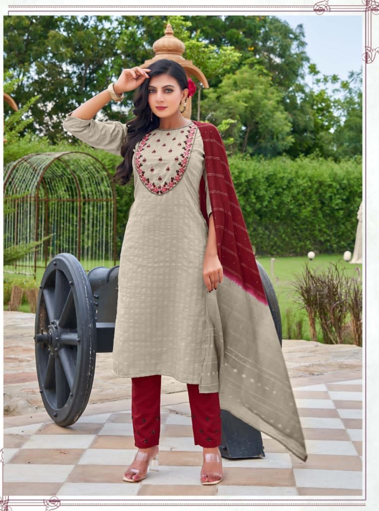 Tips And Tops Odhani Fancy Chinon Designer Ready-made Kurtis 