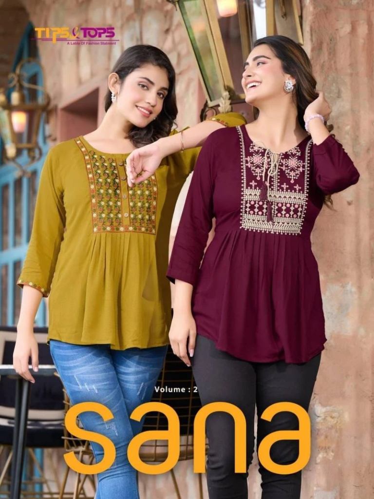 Tips And Tops Sana Vol 2 Wrinkle Rayon Short Tops