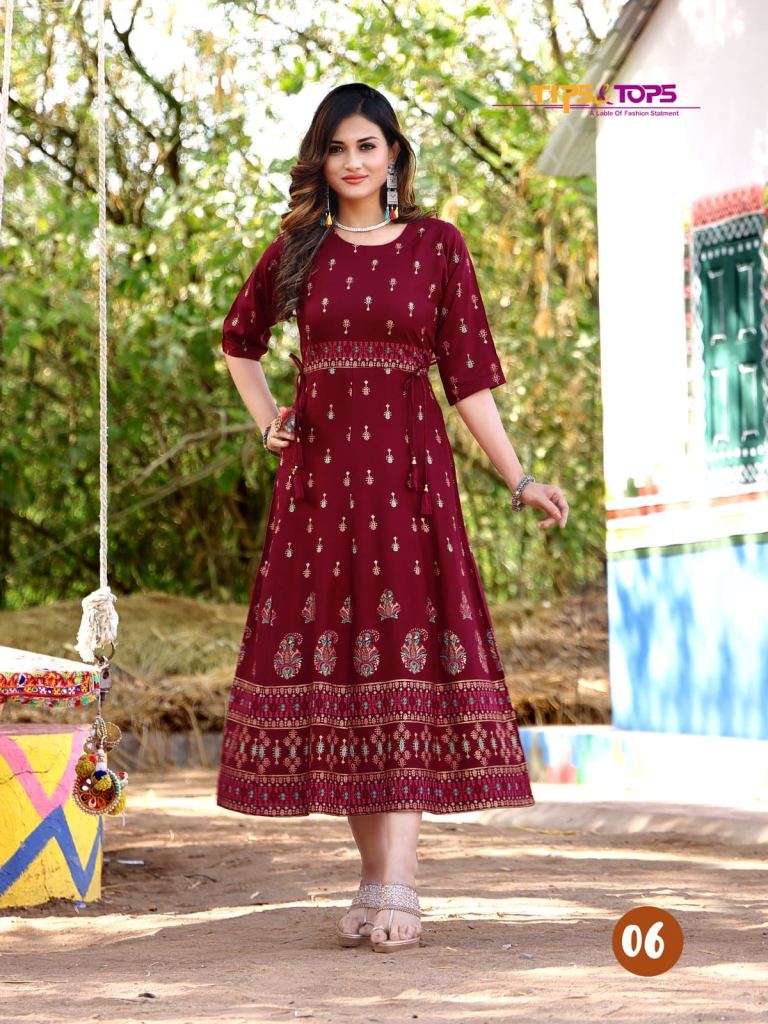 Tips and tops Kurtis catalog:Buy latest Tips and tops Kurtis catalog online  at a low price