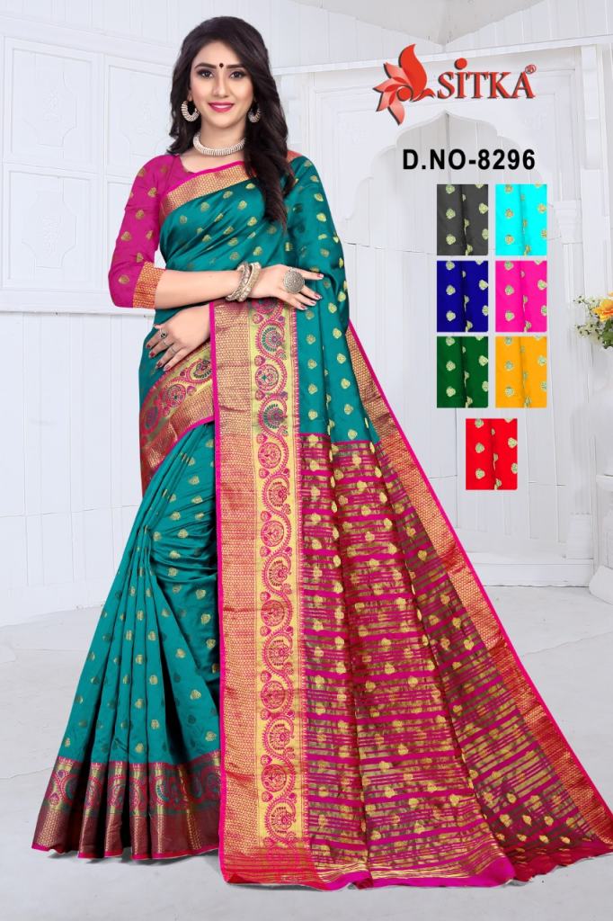 Shivani Collection Blue  Pink Cotton Saree 5102