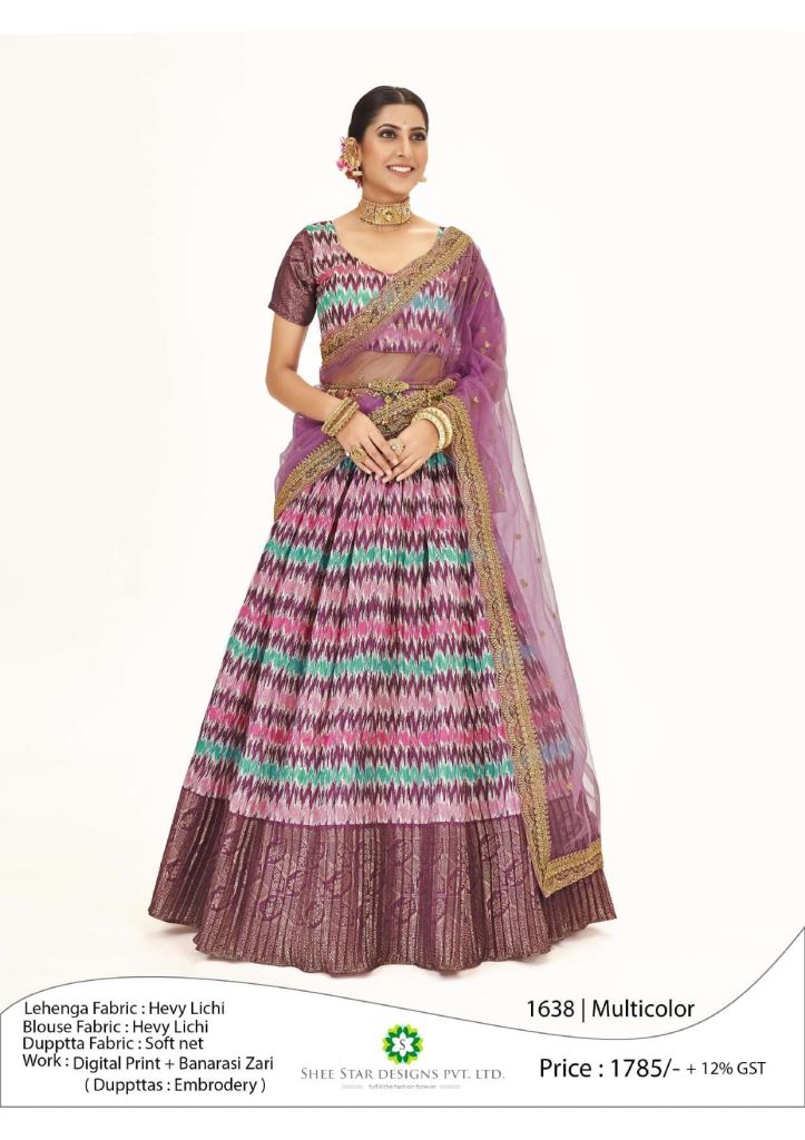  Traditional wine Multi Colors South Indian Banarasi Designer Half Sarees Lehenga Collection