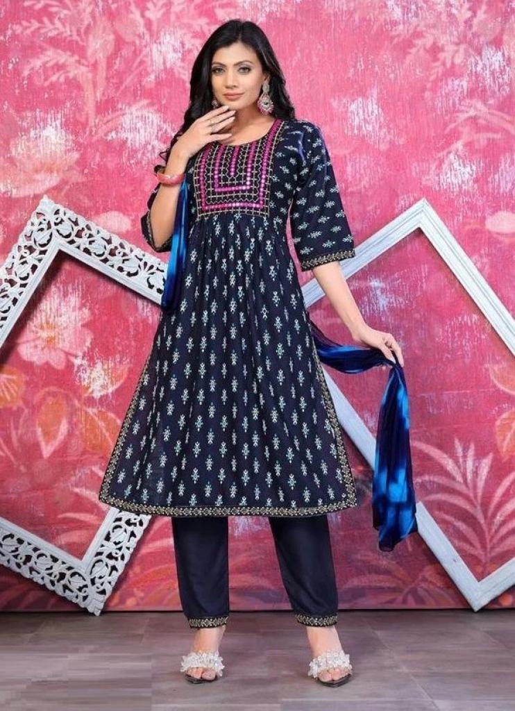 LAKHNAVI VOL-1 BY ASLIWHOLESALE RAYON LACKNOWI WORK KURTIS