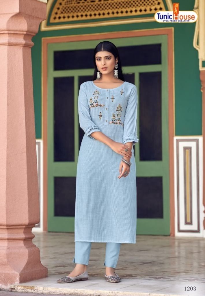 Tunic House Cloud Catalog Designer Wear Viscose Rayon Handwork Kurtis 