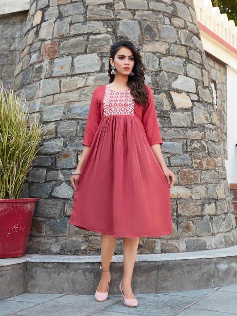 Tunic House Makhmali Catalog Casual Wear Rayon Embroidery Long Kurtis
